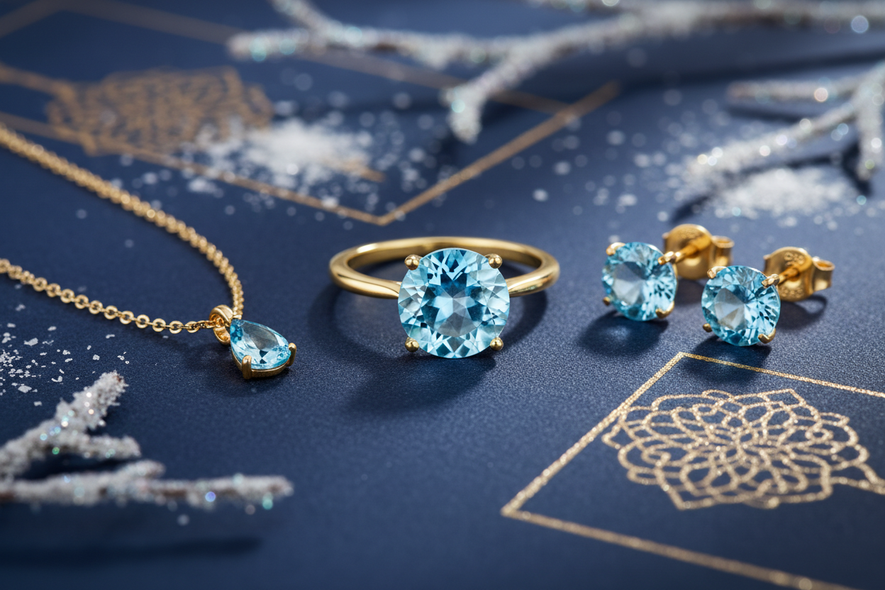 blue topaz jewelry for December birthday