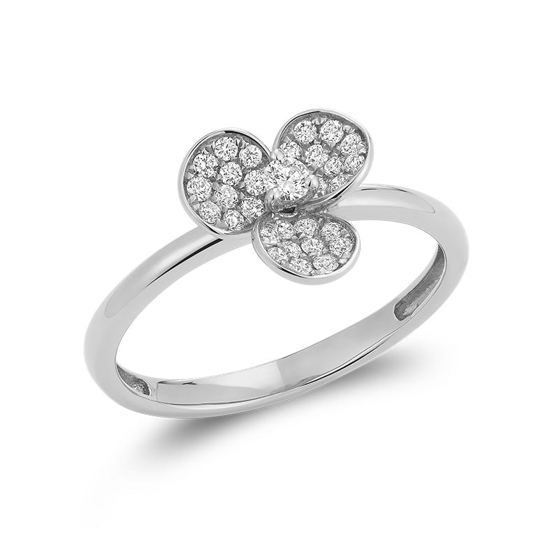 0.25 ct Three Leaf Clover Diamond Ring - Thentjeweler