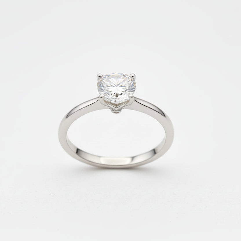 0.75 Carat Diamond Solitaire Ring with Accents - thenetjeweler