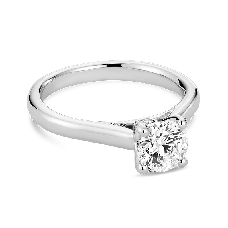 Peekaboo Solitaire Round Cut Lab Grown Diamond Engagement Ring
