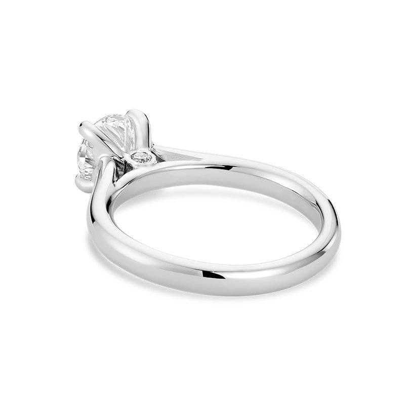 Peekaboo Solitaire Round Cut Lab Grown Diamond Engagement Ring