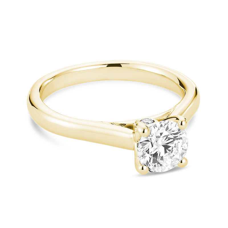 Peekaboo Solitaire Round Cut Lab Grown Diamond Engagement Ring