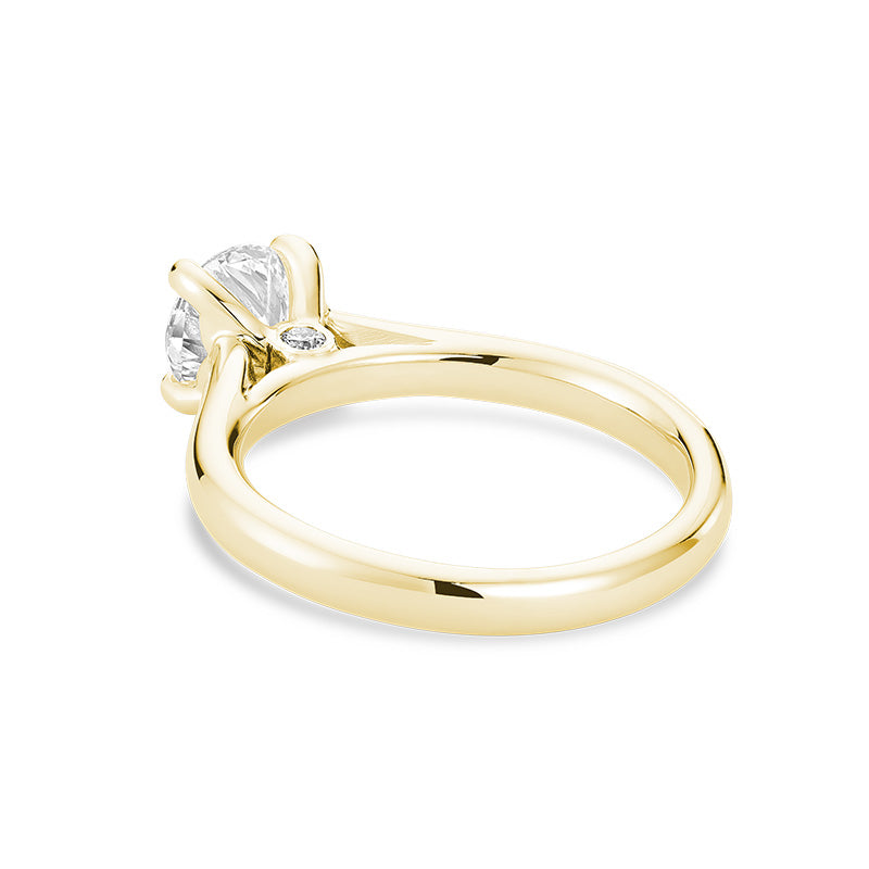 Peekaboo Solitaire Round Cut Lab Grown Diamond Engagement Ring