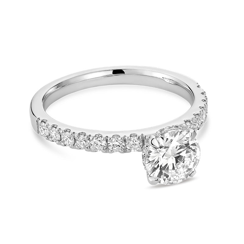 Lab Grown Diamond Hidden Halo Engagement Ring 1.37 carat TW
