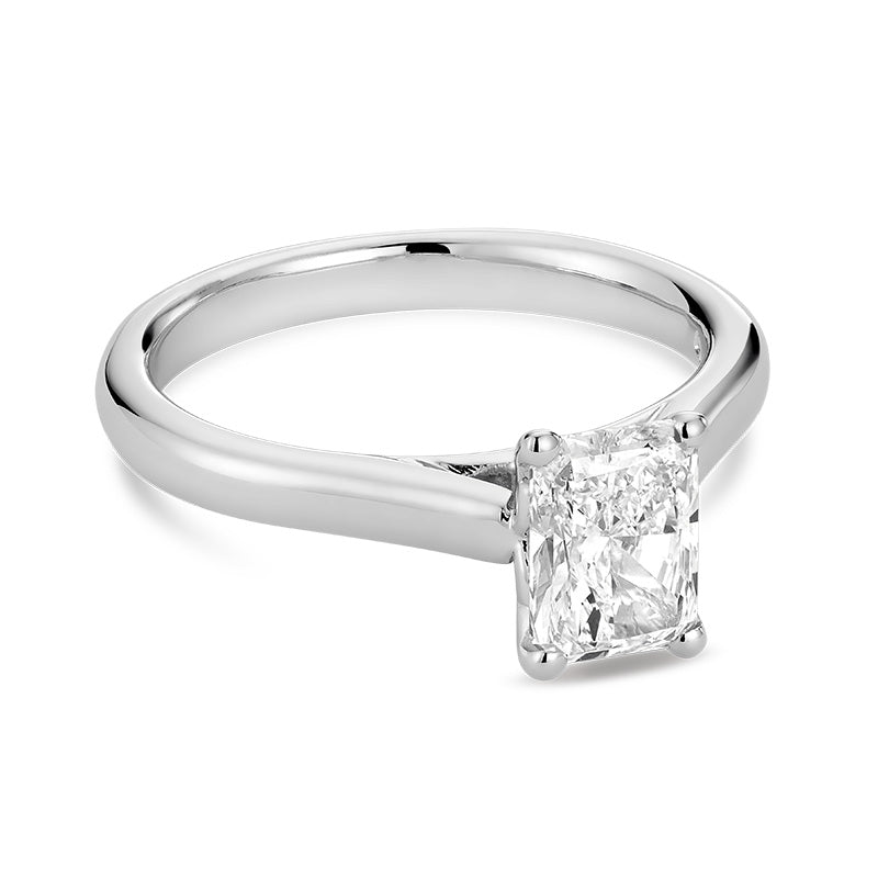 Peekaboo 1 ct Emerald Cut Lab Grown Diamond Engagement Ring