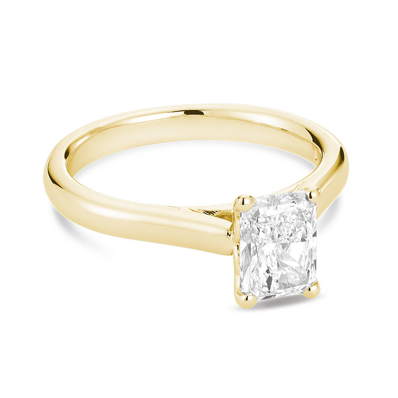Peekaboo 1 ct Emerald Cut Lab Grown Diamond Engagement Ring