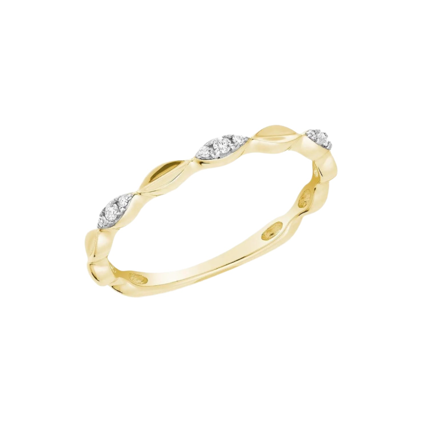10K Marquise Style Diamond Stack Ring - Thenetjeweler