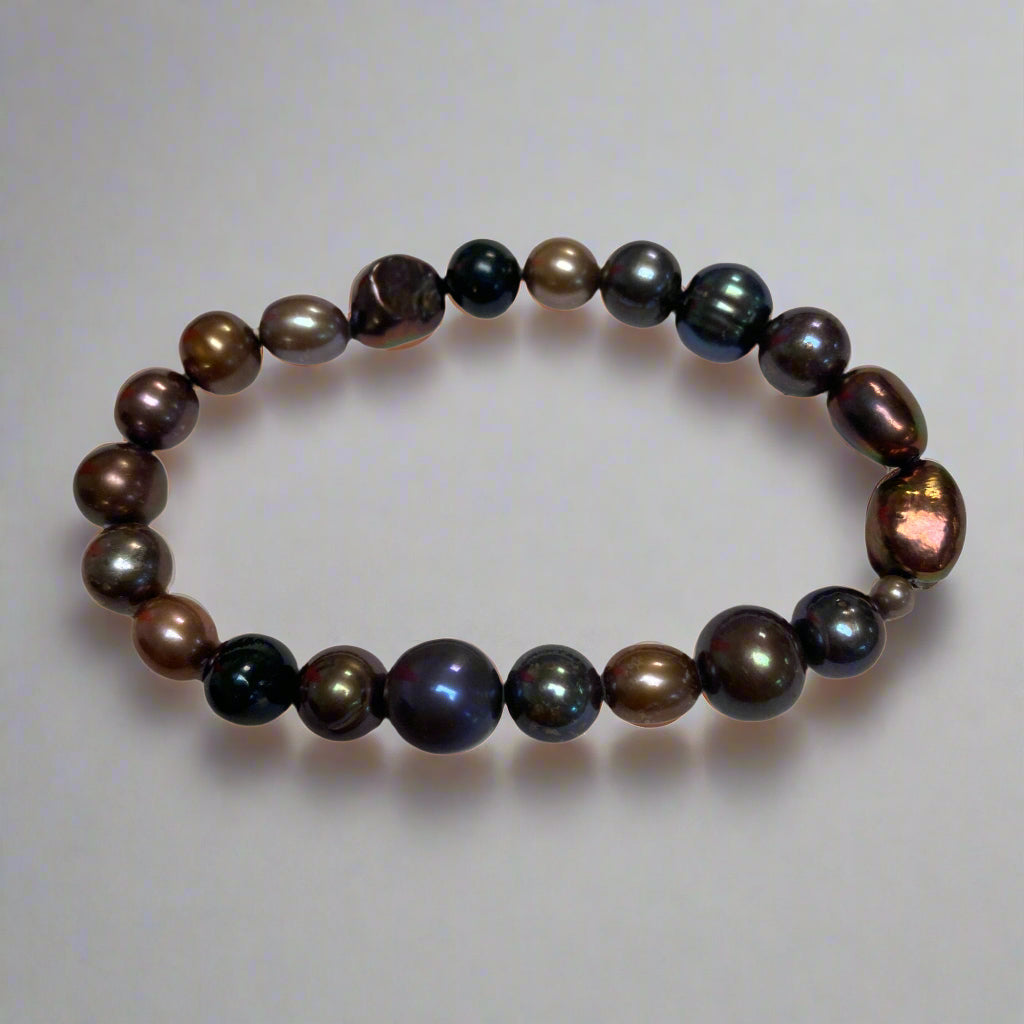 Freshwater Peacock Pearl Stretch Bracelet