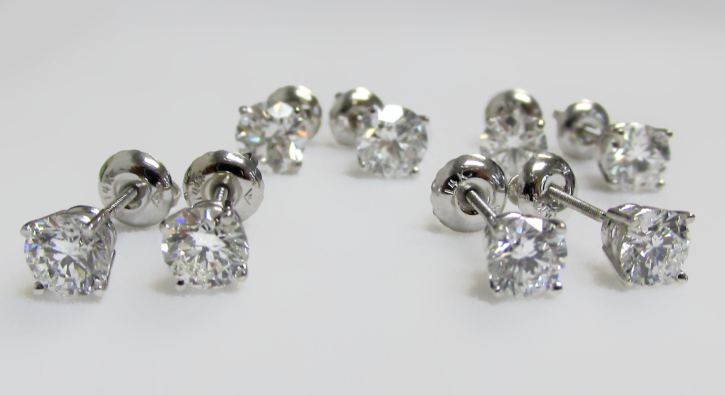 Lab Grown Diamond Stud Earrings 14k White Gold 1 ct. tw. - Thenetjeweler