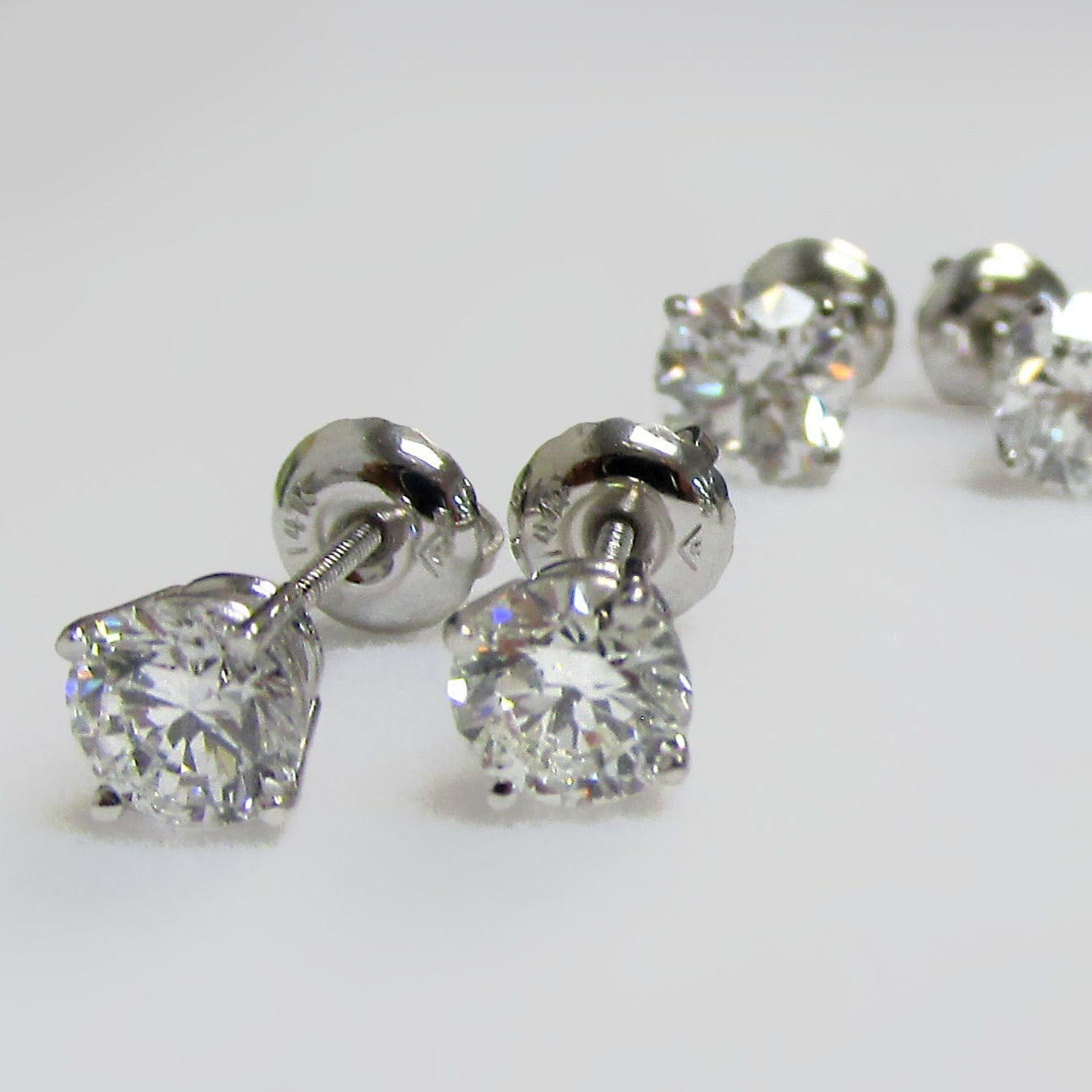Lab Grown Diamond Stud Earrings 14k White Gold 1 ct. tw. - Thenetjeweler