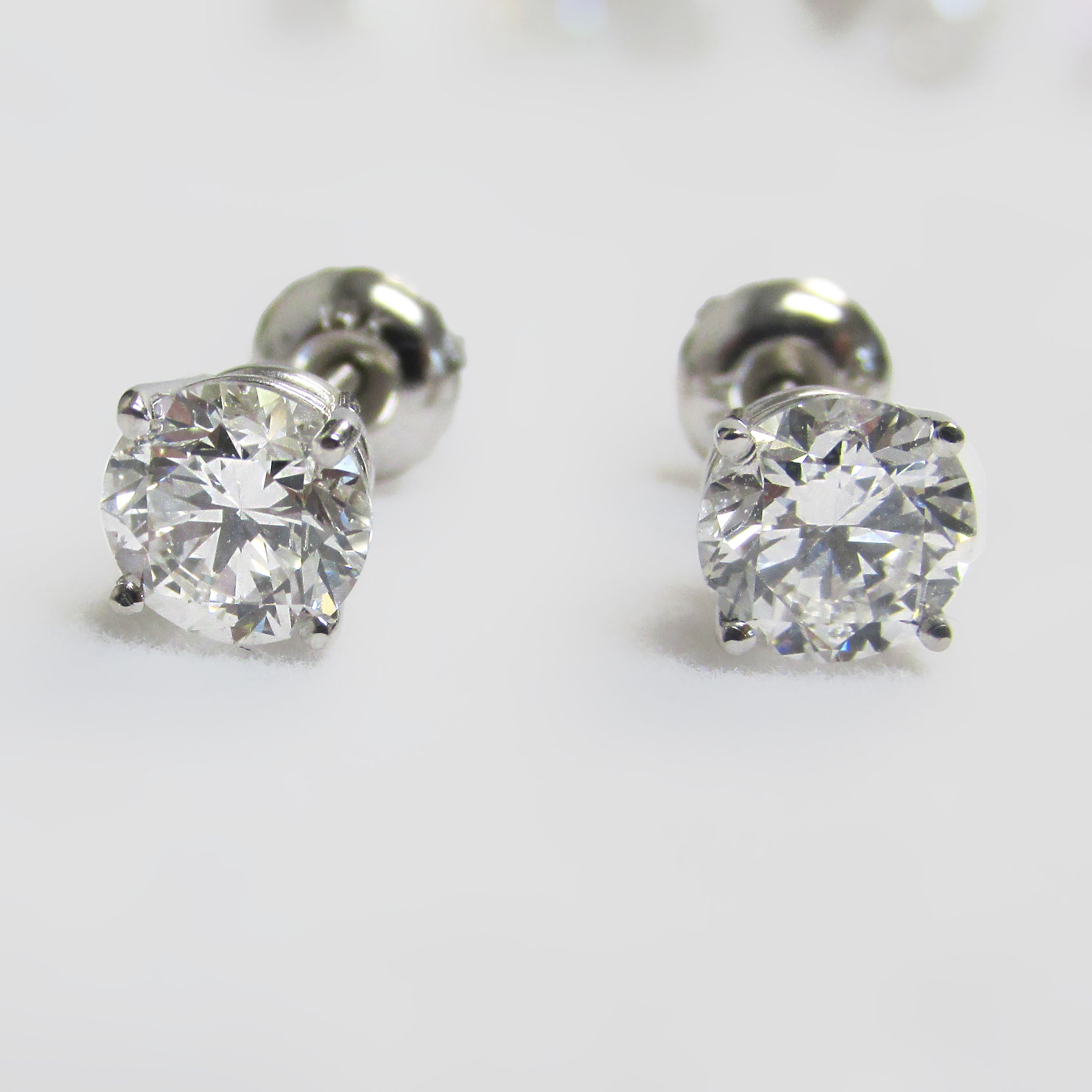 Round Brilliant Lab Diamond Stud Earrings - Thenetjeweler
