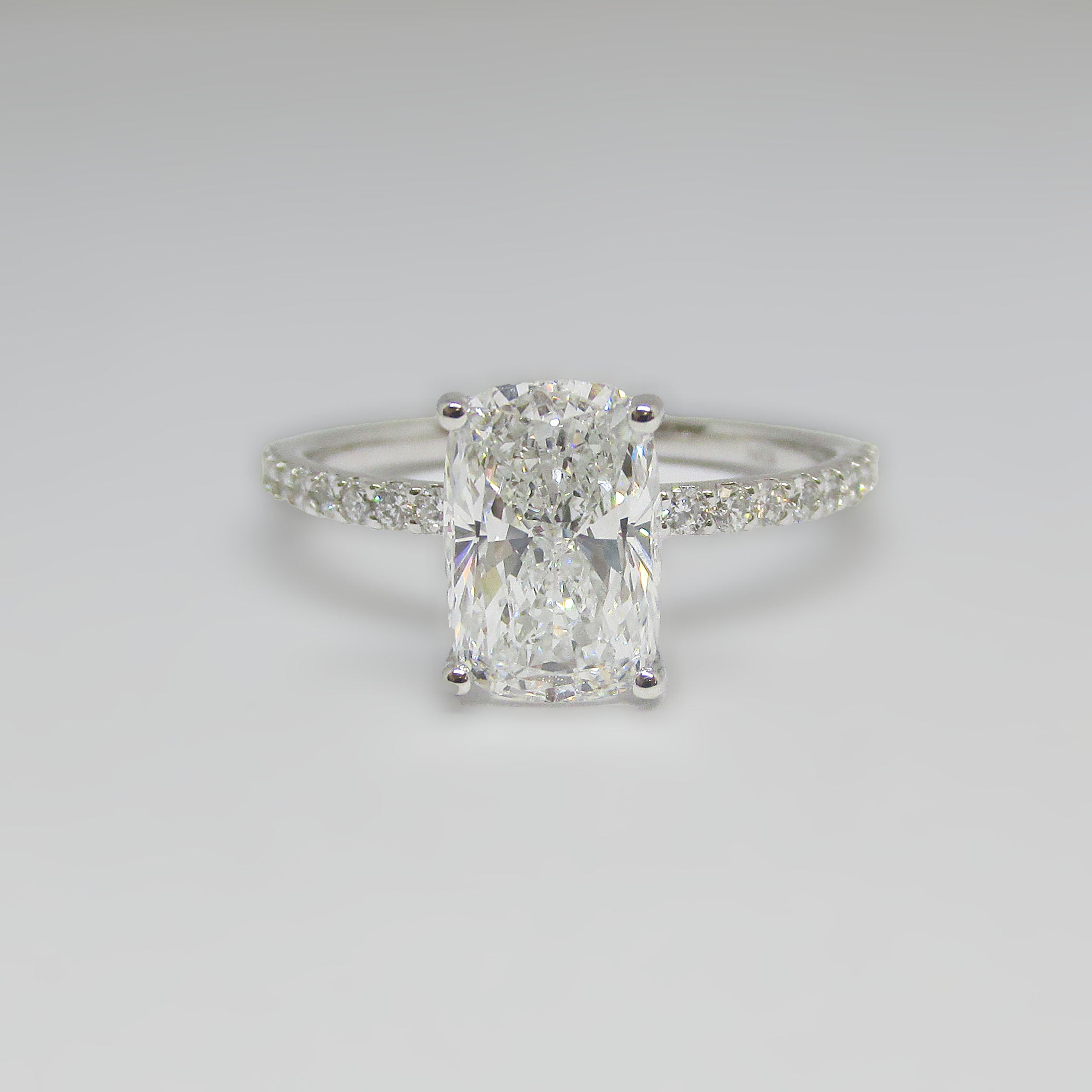 2.10 ctw Elongated Cushion Lab Grown Diamond Engagement Ring - Thenetjeweler