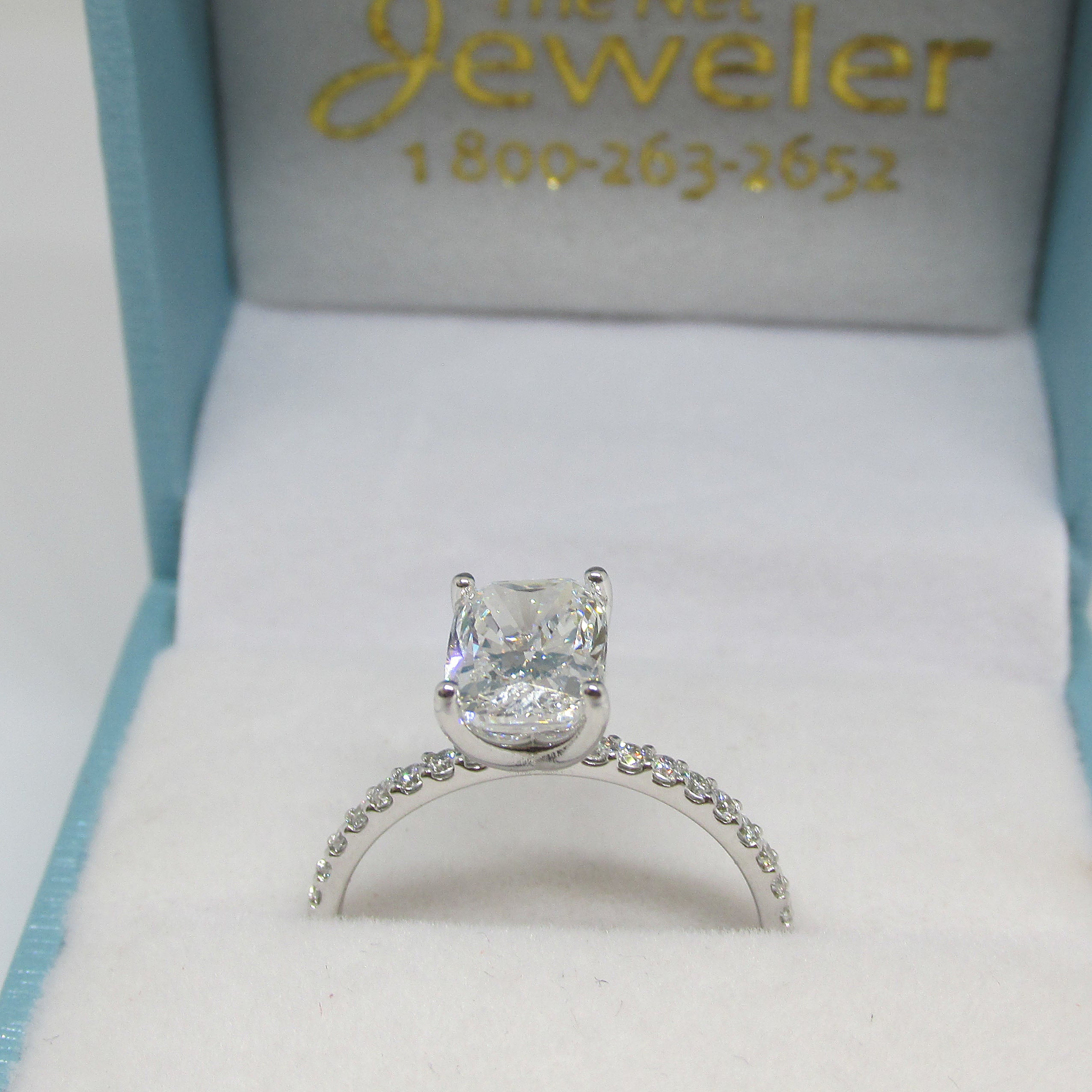 2.10 ctw Elongated Cushion Lab Grown Diamond Engagement Ring - Thenetjeweler