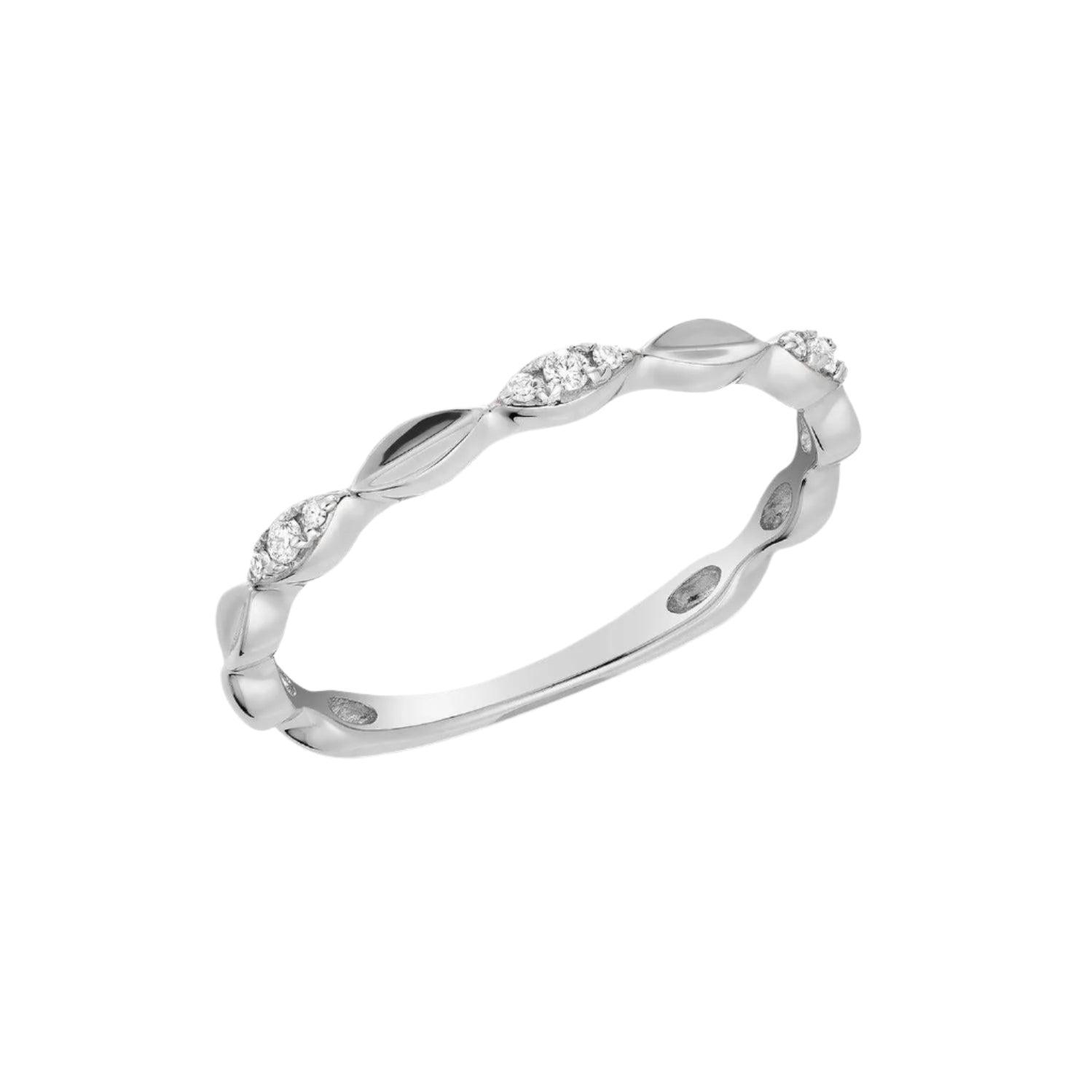 10K Marquise Style Diamond Stack Ring - Thenetjeweler