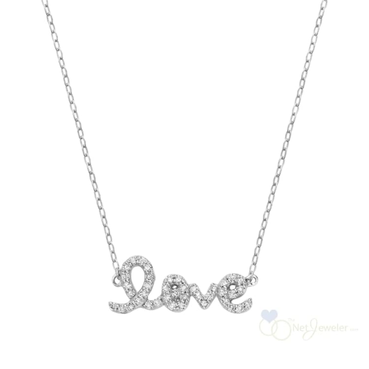 10K Gold Diamond Love Necklace - Thenetjeweler