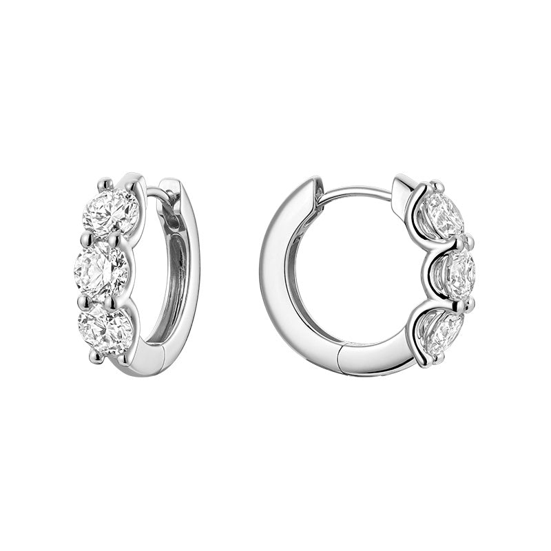 3 CT Lab Grown Diamond Hoop Earrings 18mm - Thenetjeweler
