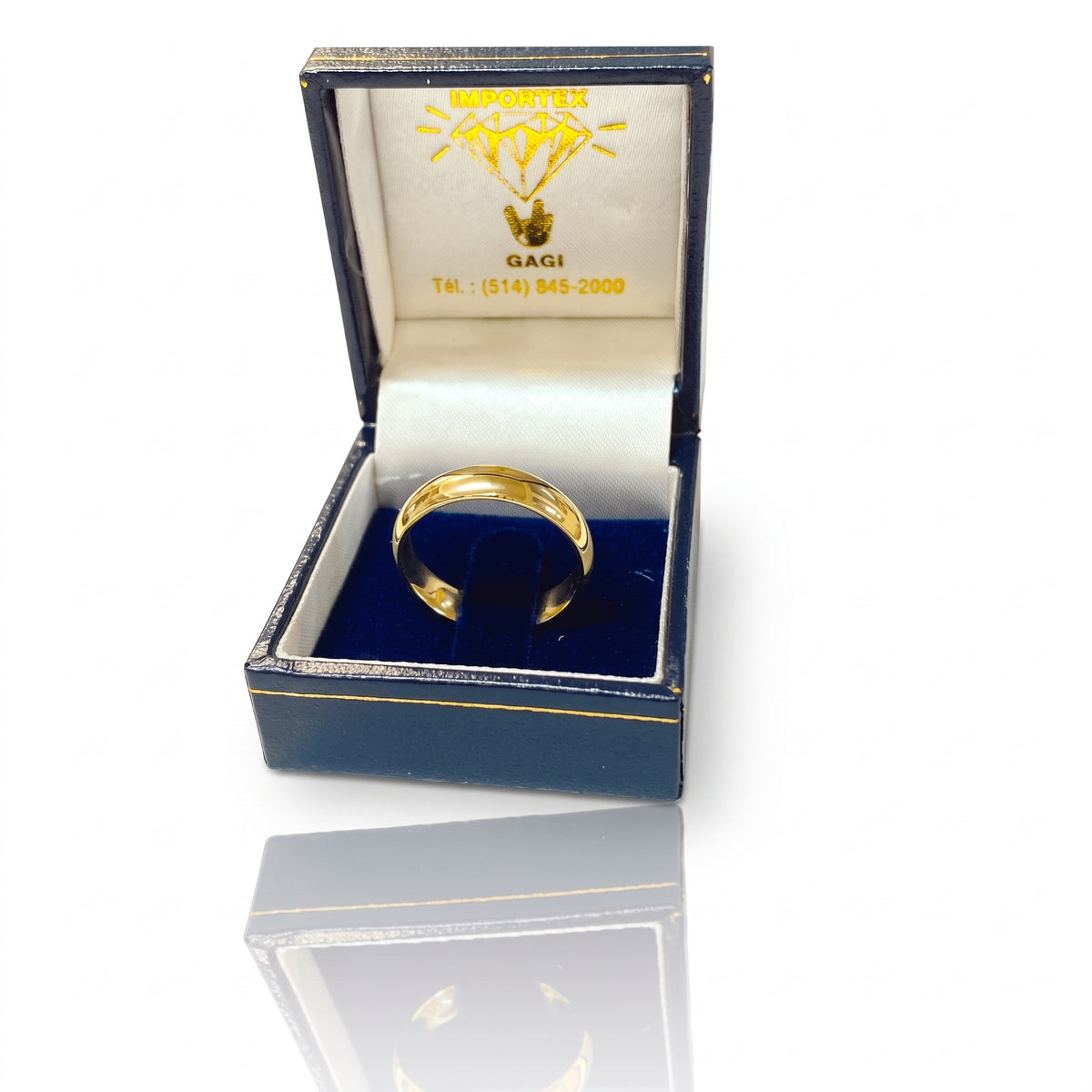 14K Yellow Gold Domed Wedding Band, 5 mm