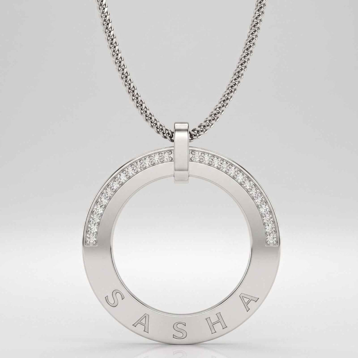 Personalized Diamond Circle Name Necklace