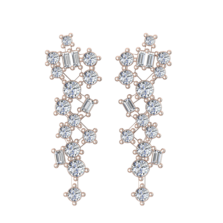 Boucles d'oreilles pendantes en diamant