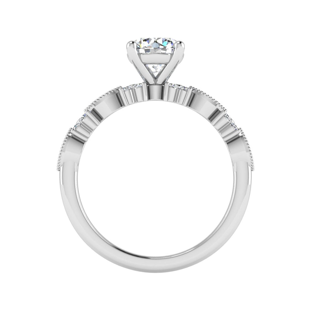 Floral Diamond Engagement Ring 1.30 ct. tw - TheNetJeweler