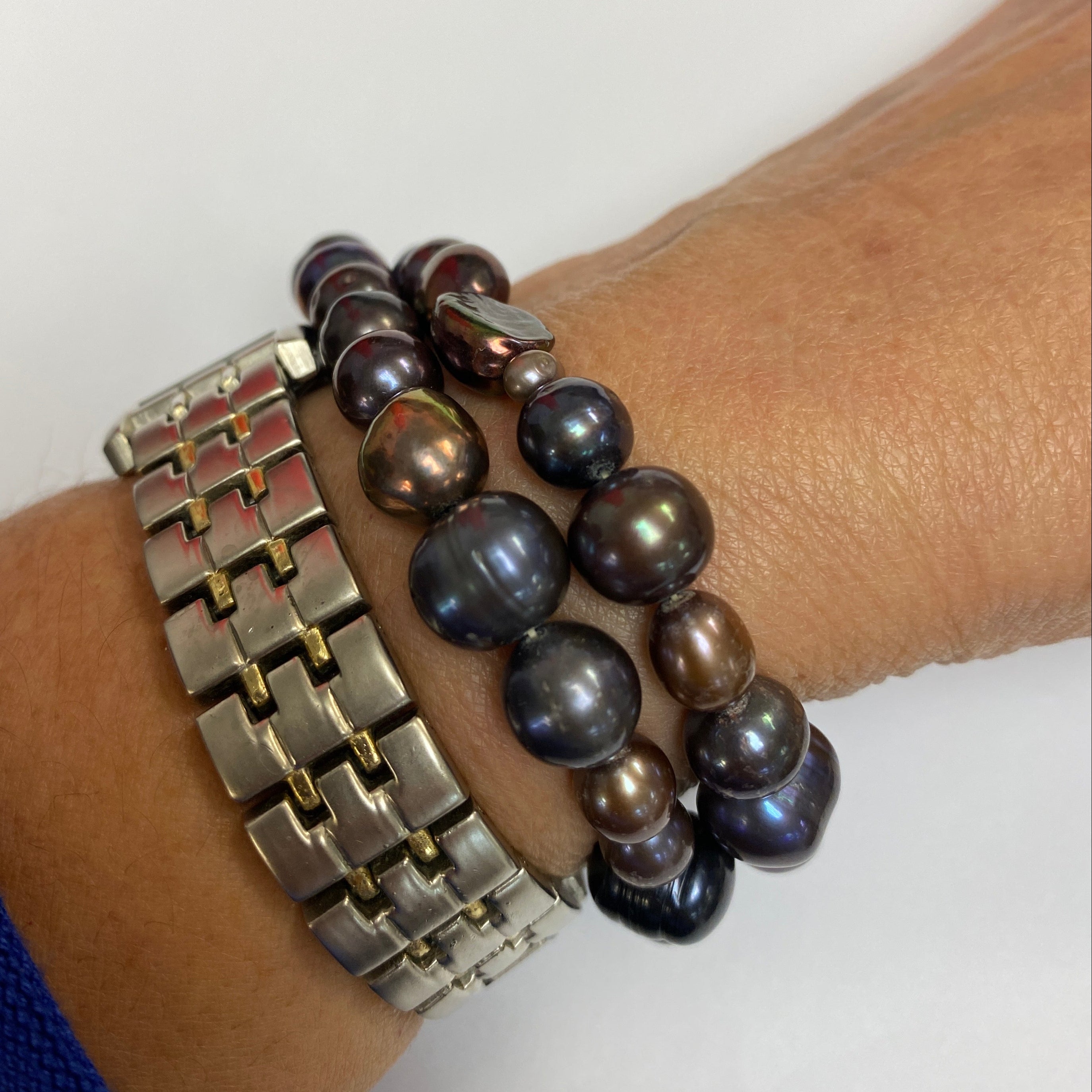 Freshwater Peacock Pearl Stretch Bracelet