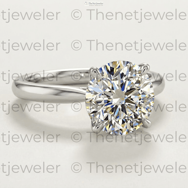 3-Carat Moissanite Solitaire — 14K White Gold