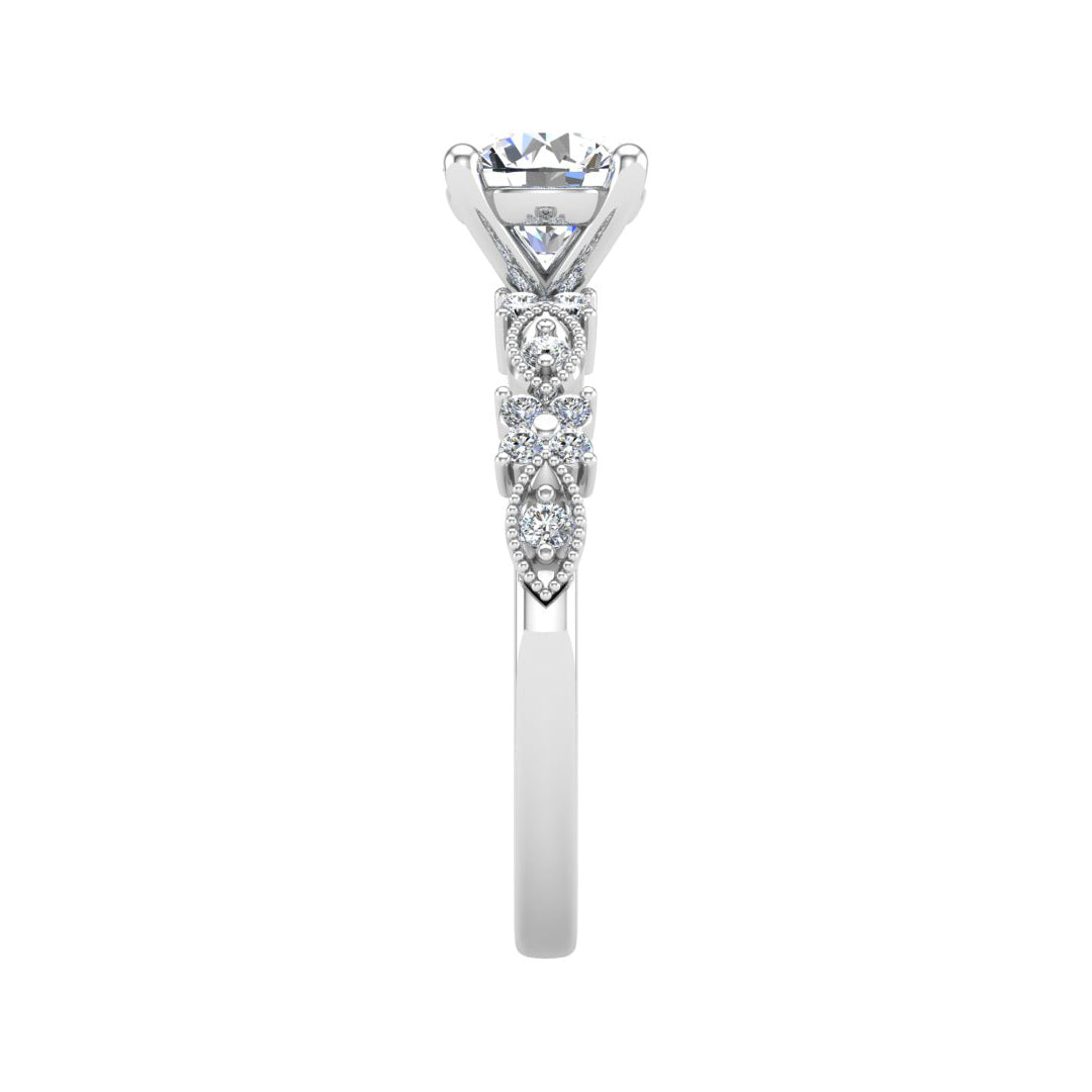 Floral Diamond Engagement Ring 1.30 ct. tw - TheNetJeweler