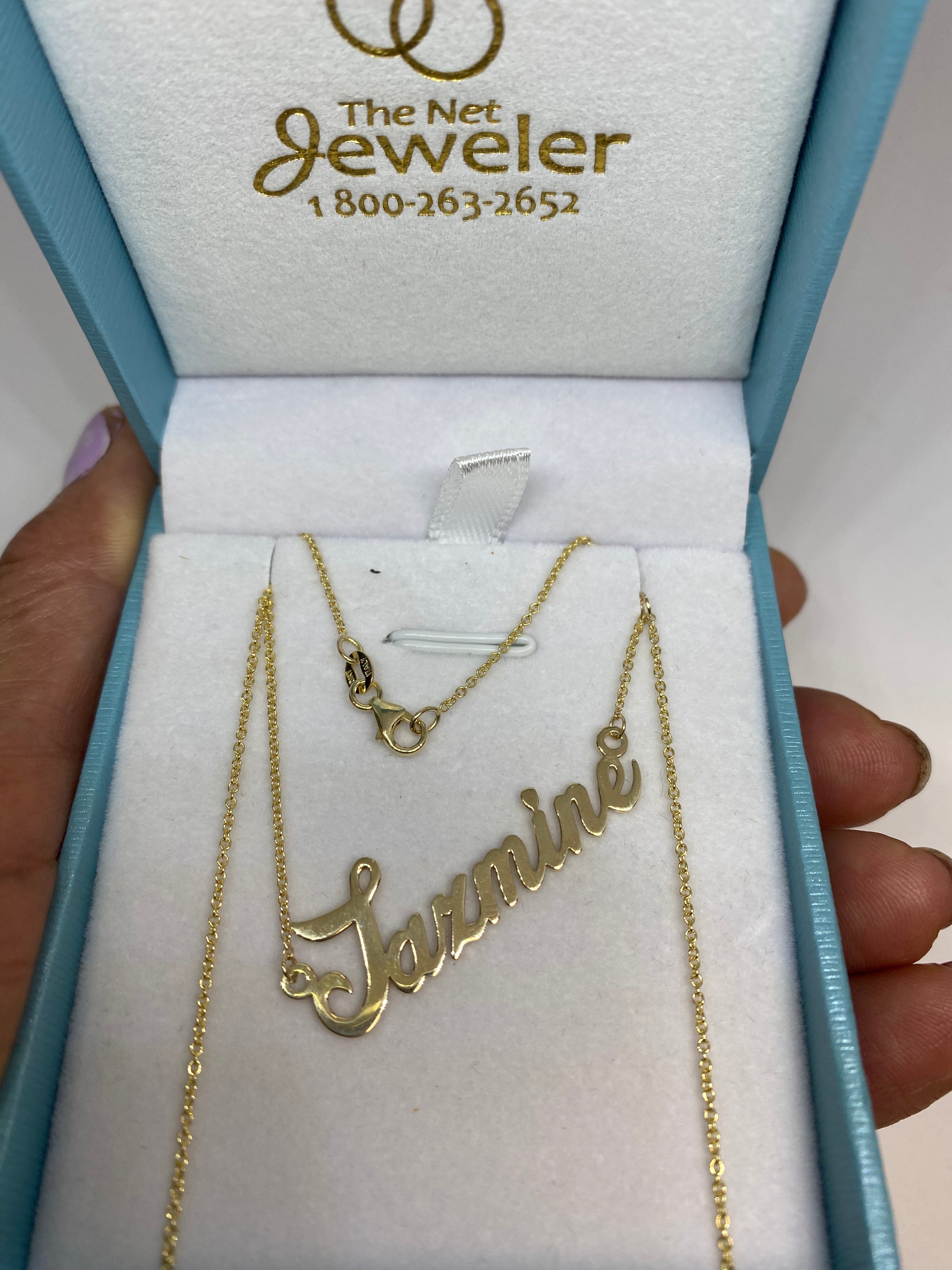 Personalized Name Necklace Jazmine 14K Yellow Gold - Thenetjeweler