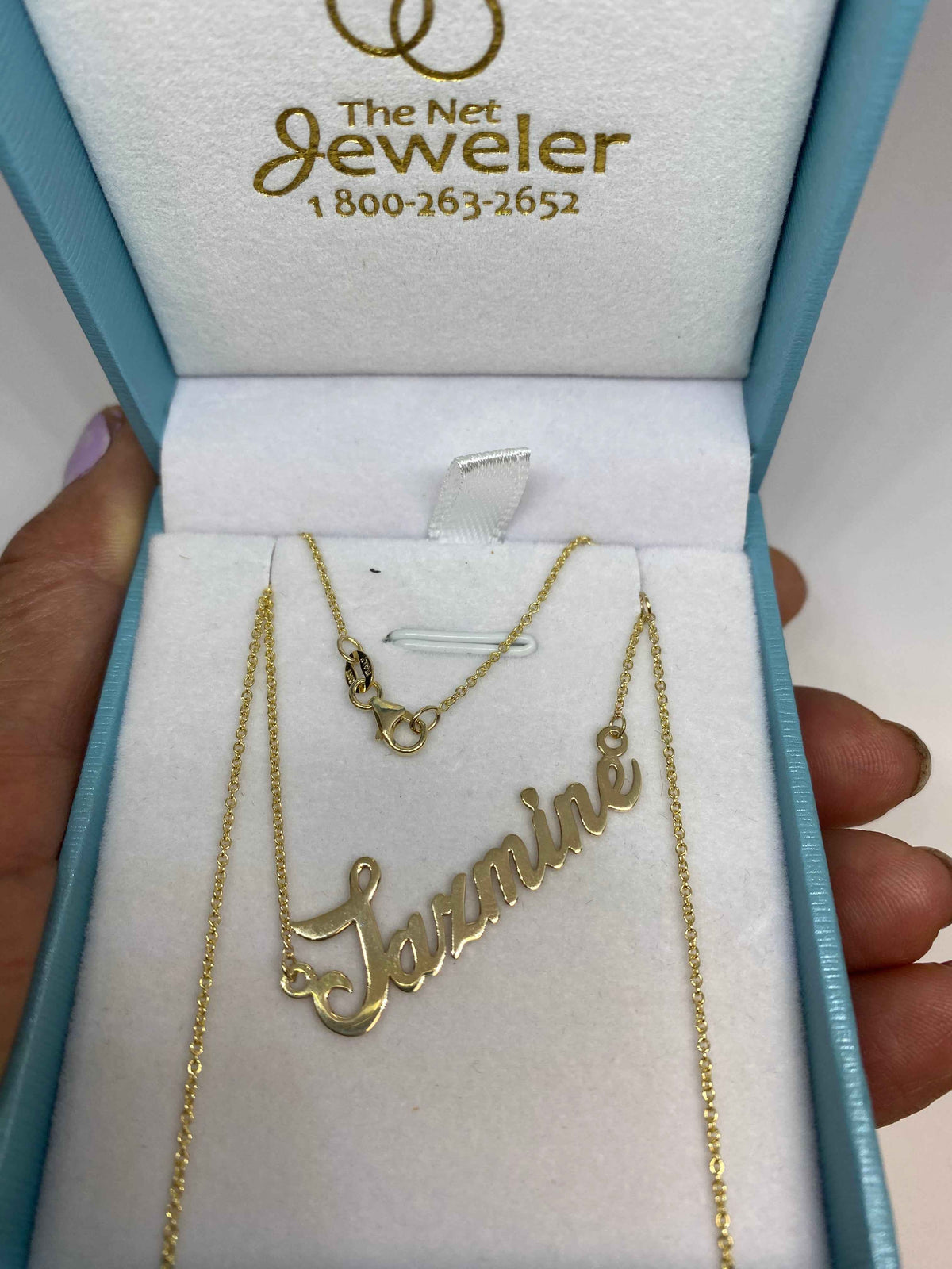 Jazmine Name Necklace | Diamond Cut | 10K & 14K Gold