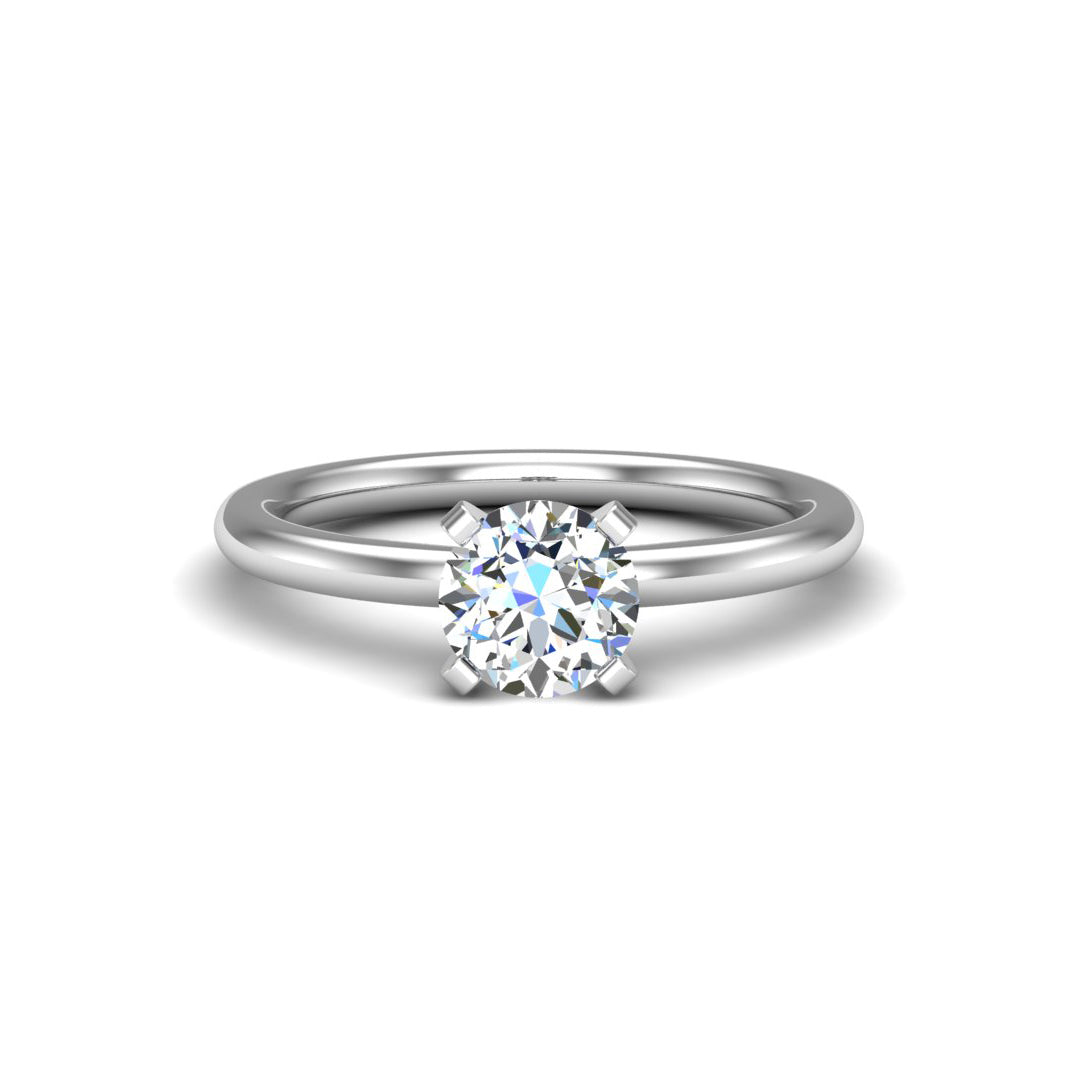 Orchid 4 Prong Solitaire Engagement Ring - 14KT White Gold - Thenetjeweler