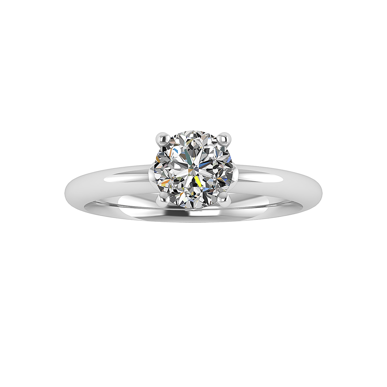 Lily Solitaire Engagement Ring - 18KT White Gold - Thenetjeweler
