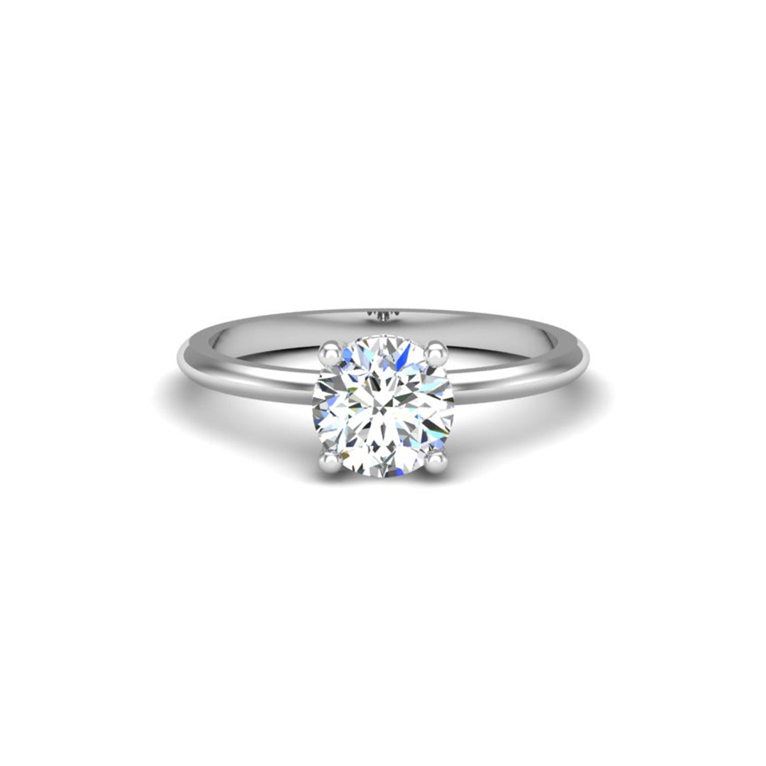Classic Hidden Halo 1ct Round Brilliant Engagement Ring 18K