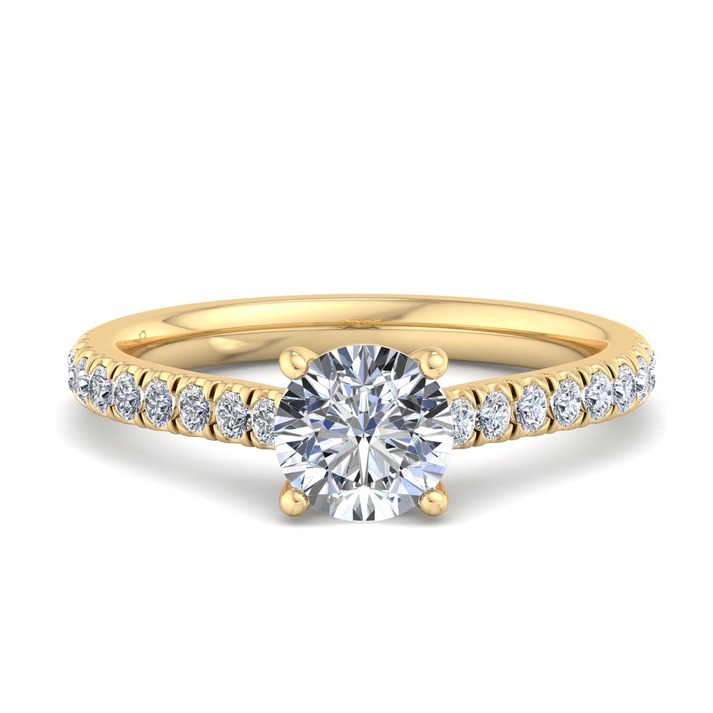 Daisy Engagement Ring - 14KT Yellow Gold - Thenetjeweler