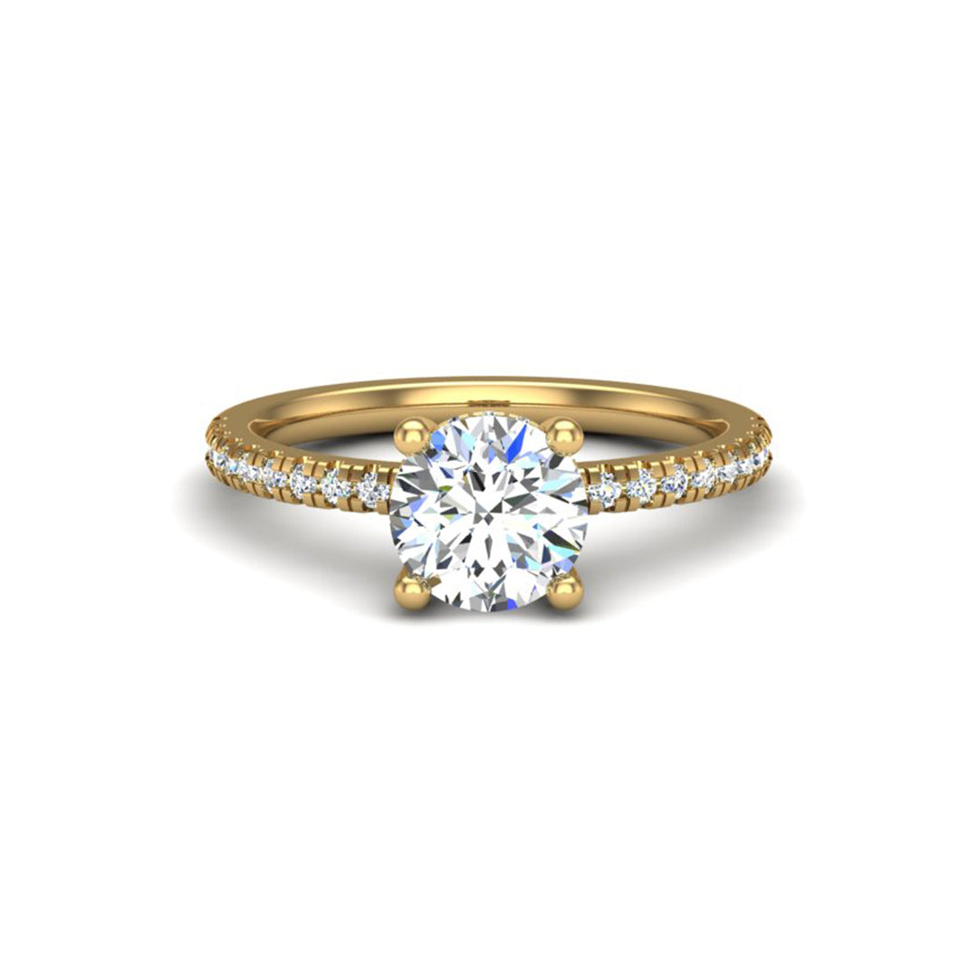 Marigold Pave Hidden Halo Engagement Ring - 14KT Yellow Gold