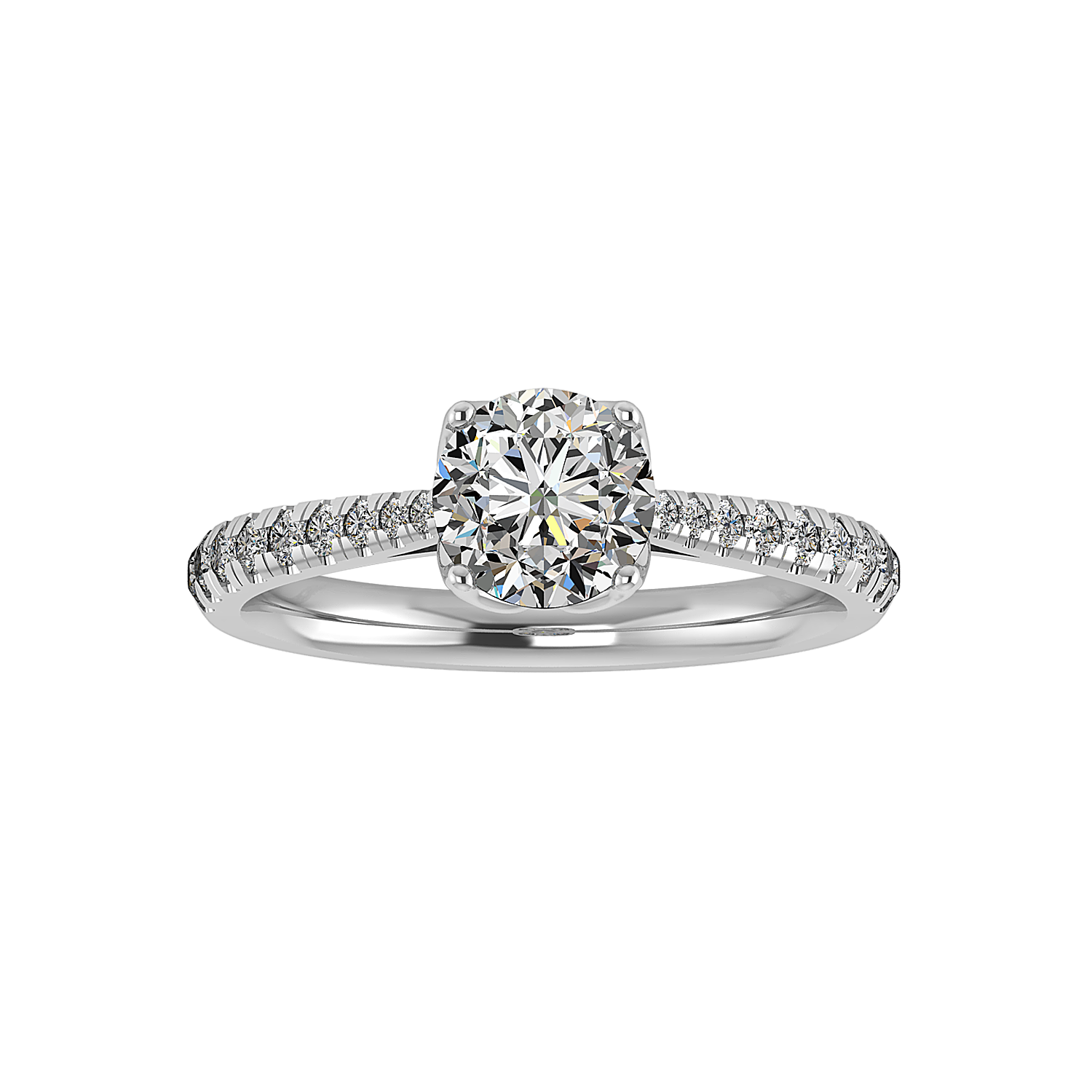 Lily Engagement Ring - 14KT White Gold - Thenetjeweler