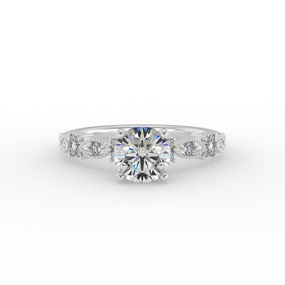 Floral Diamond Engagement Ring 1.30 ct. tw - TheNetJeweler