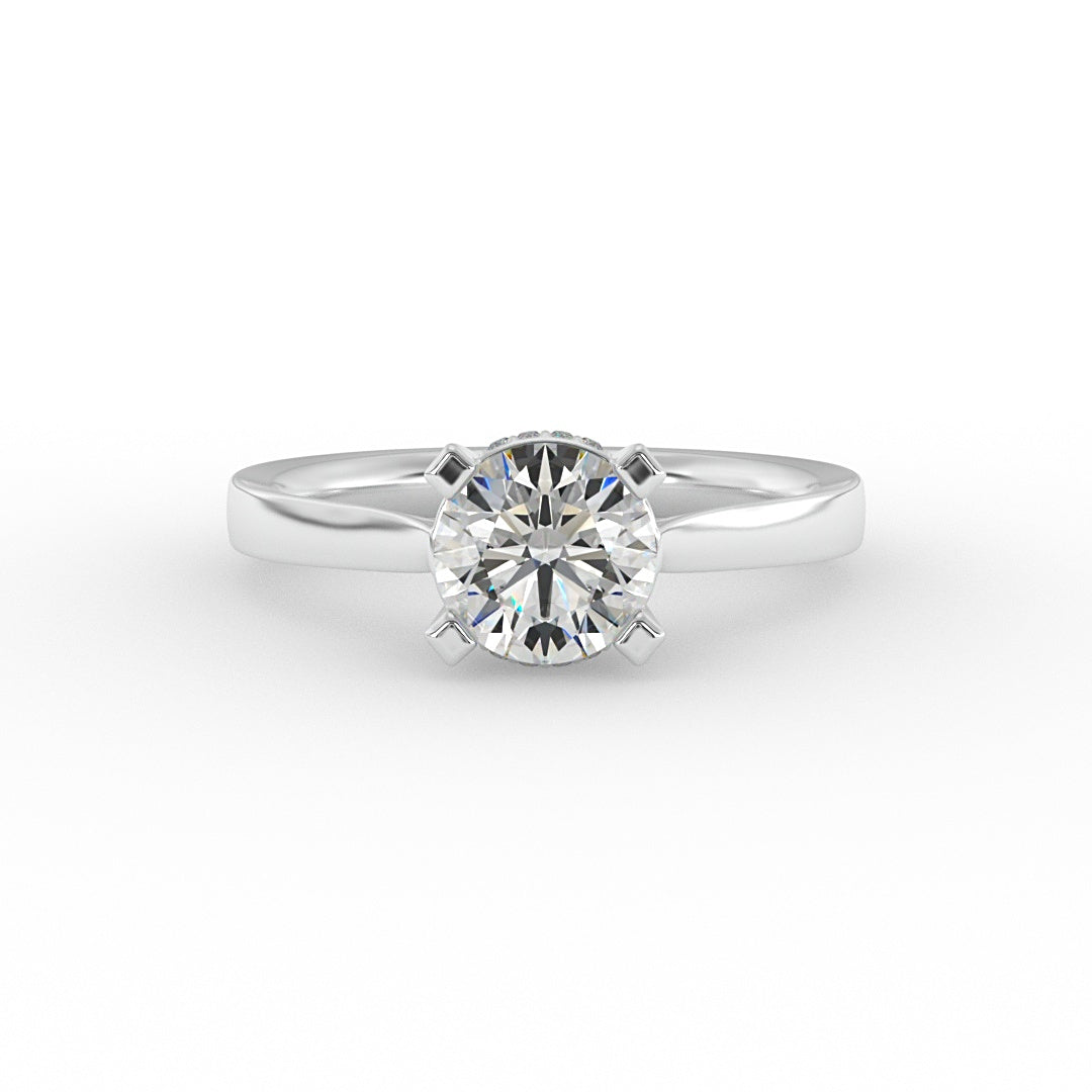 Hidden Diamonds Engagement Ring 18KT White Gold - Thenetjeweler