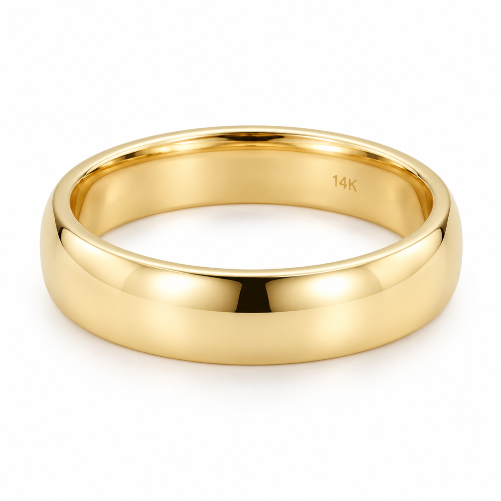 5mm 14K Gold Wedding Band - Lightweight