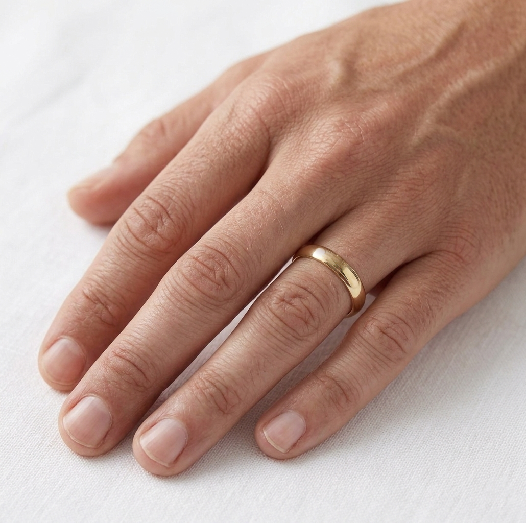 Comfort Fit Wedding Band 14K Yellow Gold Ring 5.0 mm - Thenetjeweler