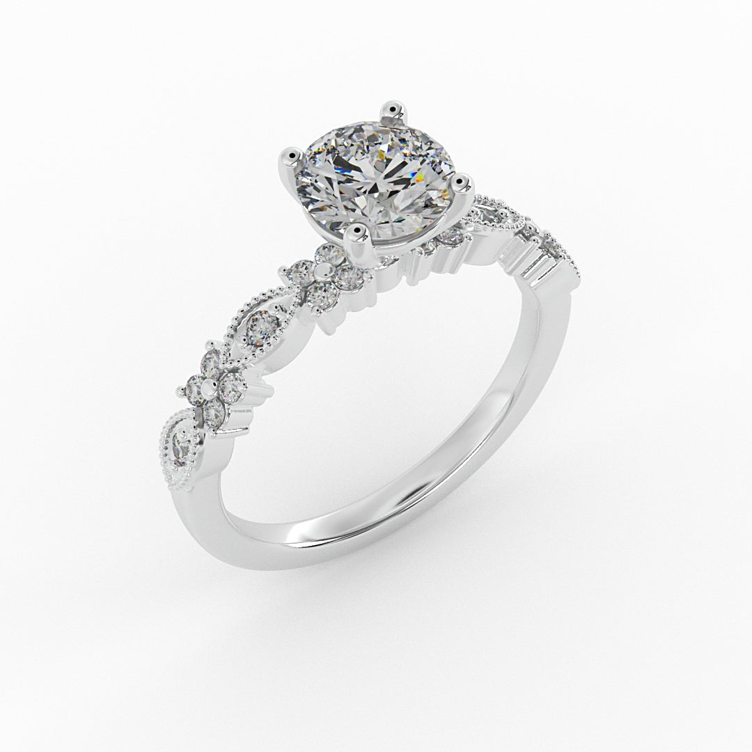 Floral Diamond Engagement Ring 1.30 ct. tw - TheNetJeweler