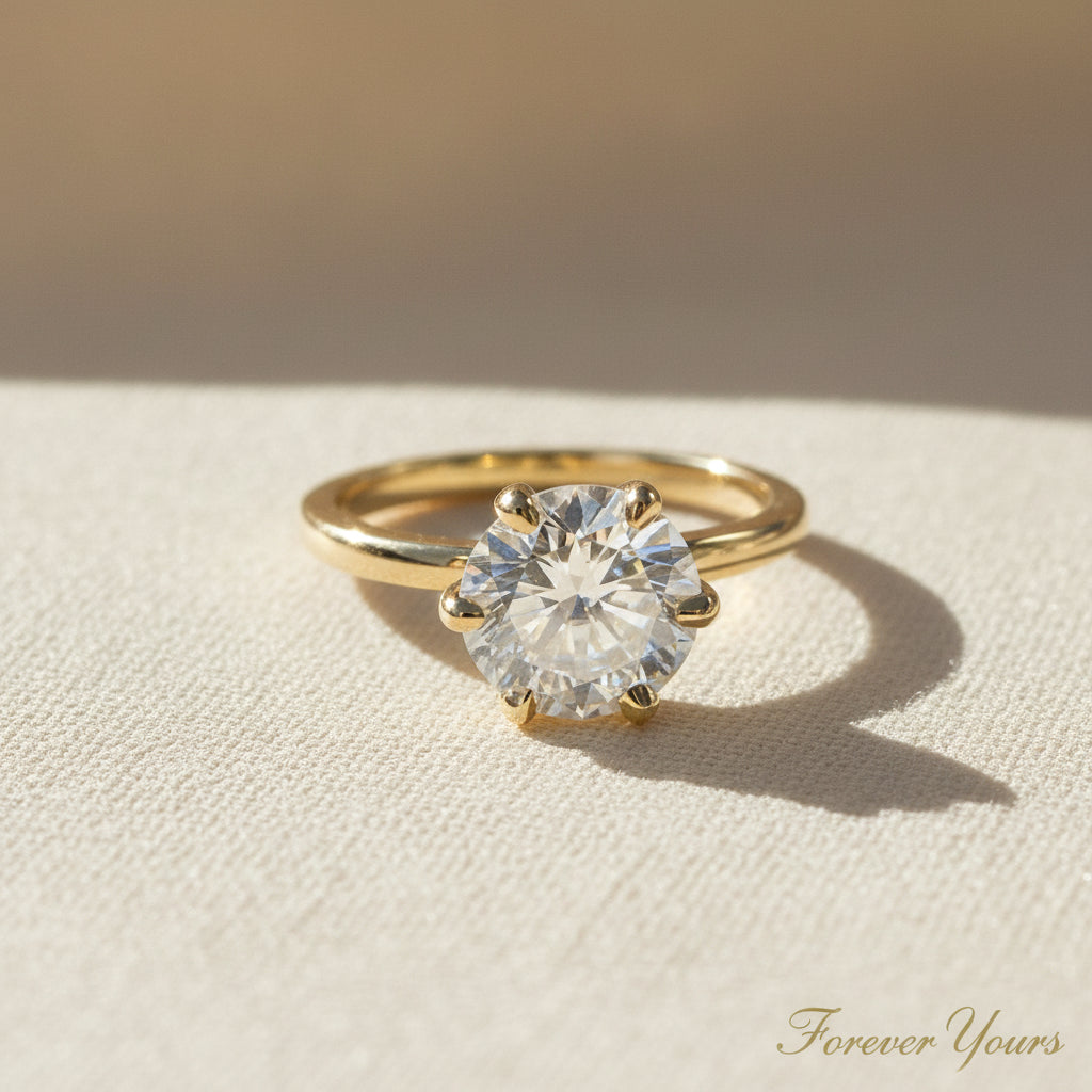 Round 6-Claw Solitaire Engagement Ring - Thenetjeweler