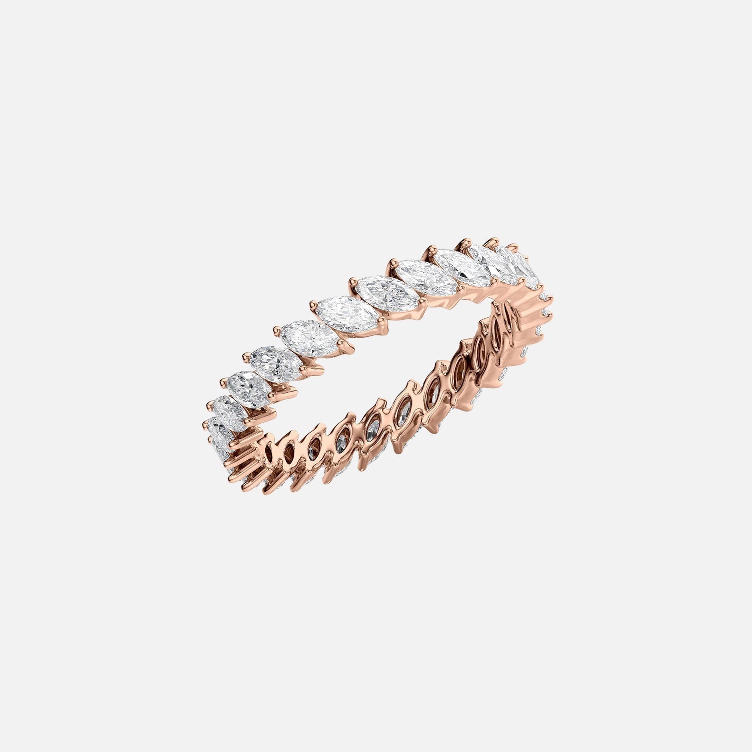 Angled Marquise Diamond Prong Set Eternity Ring 1.50ct - Thenetjeweler