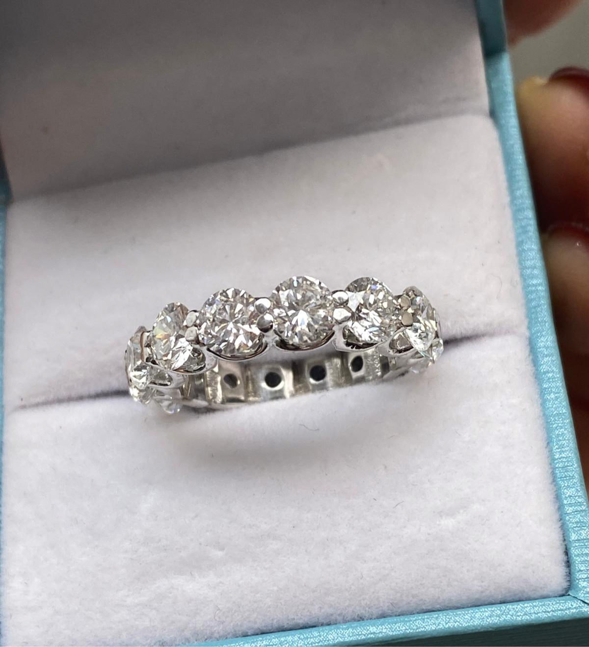 Diamond Eternity Ring 14K Gold 4.43 ctw - Thenetjeweler