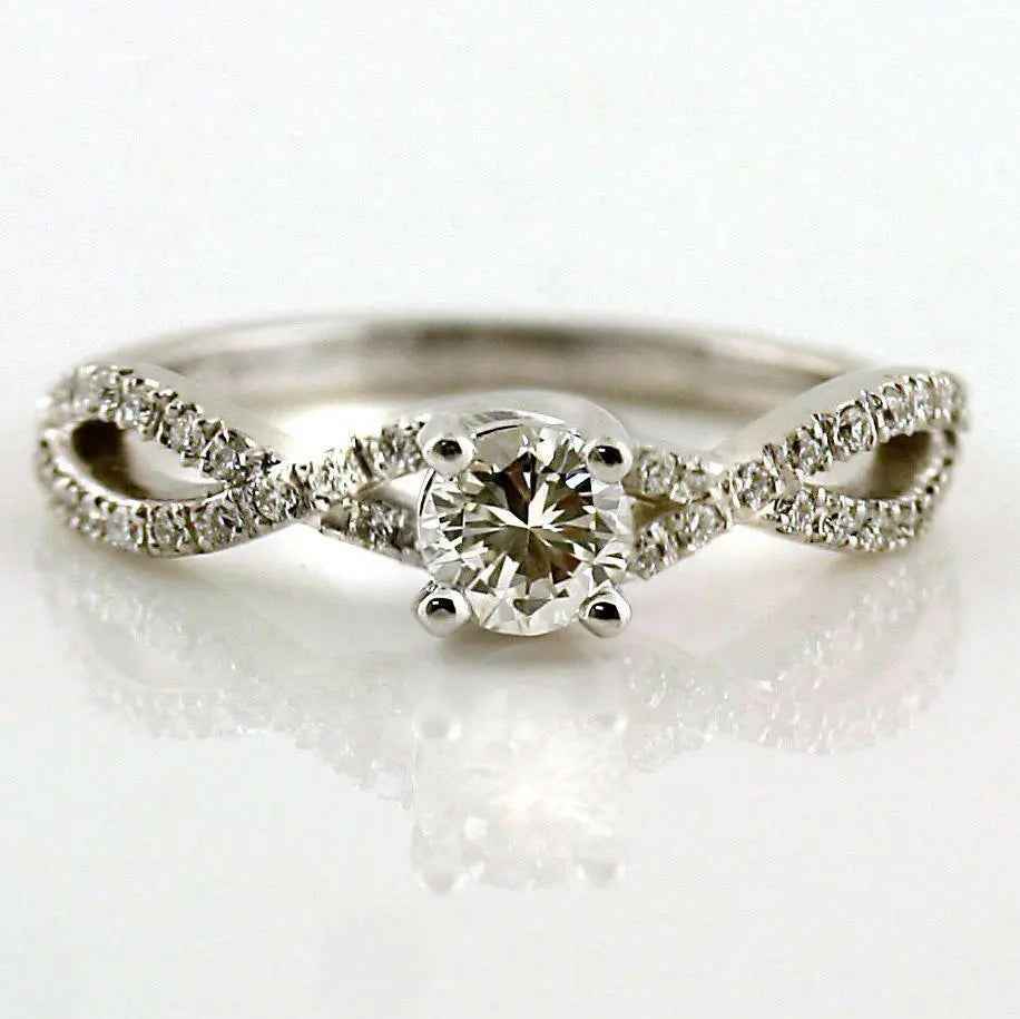Diamond Engagement Ring Split Shank Waves