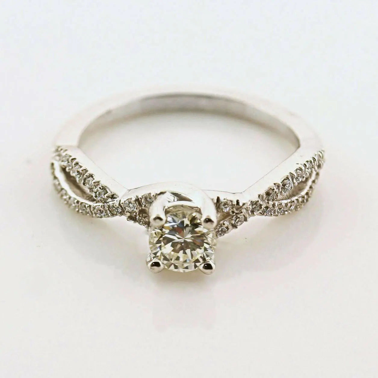 Diamond Engagement Ring Split Shank Waves - Thenetjeweler
