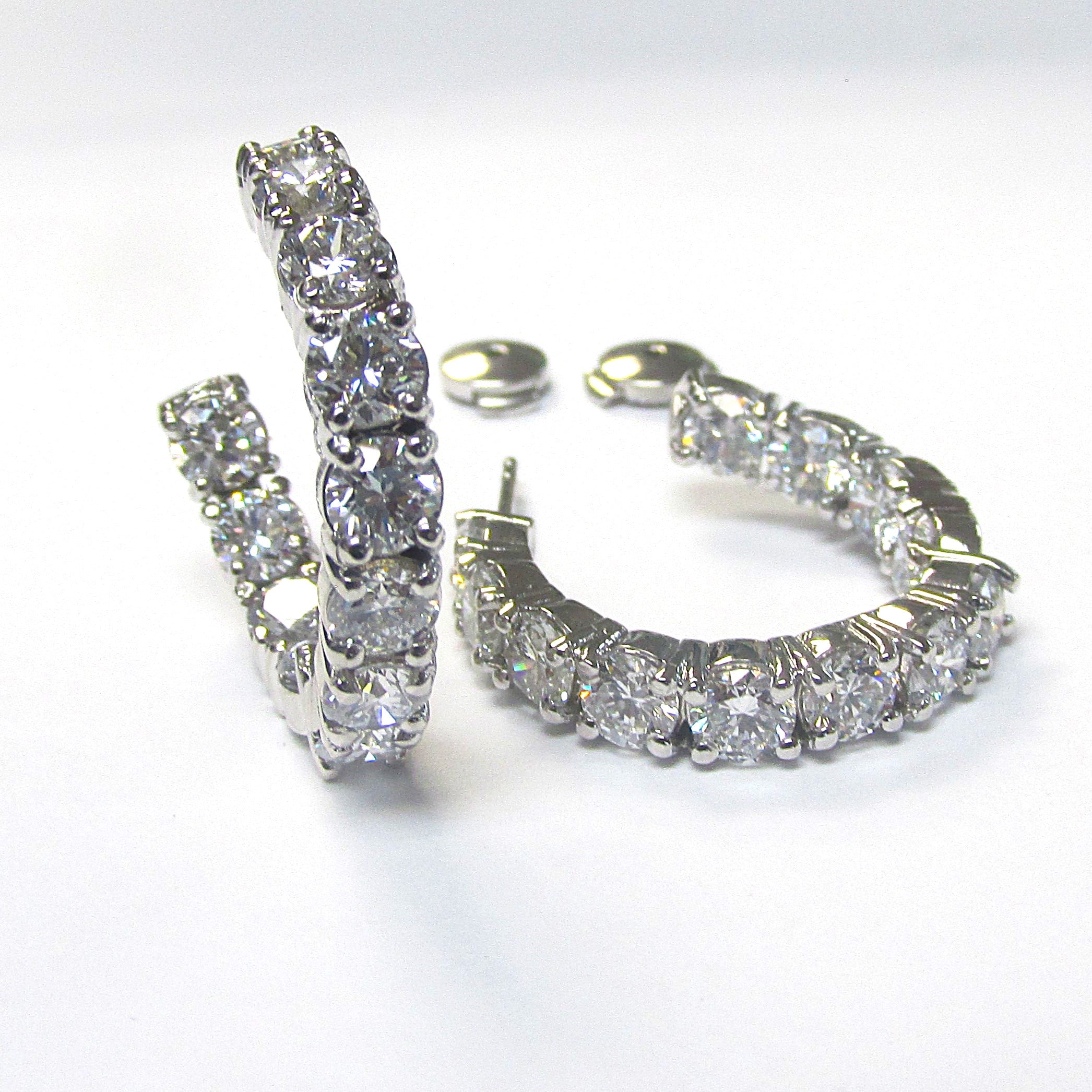 Diamond Inside-Out Hoop Earrings 6.0 ctw - Thenetjeweler