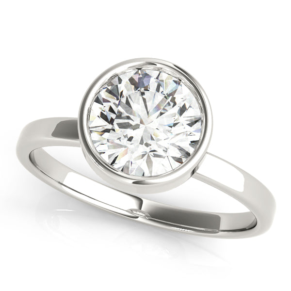 Diamond Solitaire Bezel Set Engagement Ring - Thenetjeweler