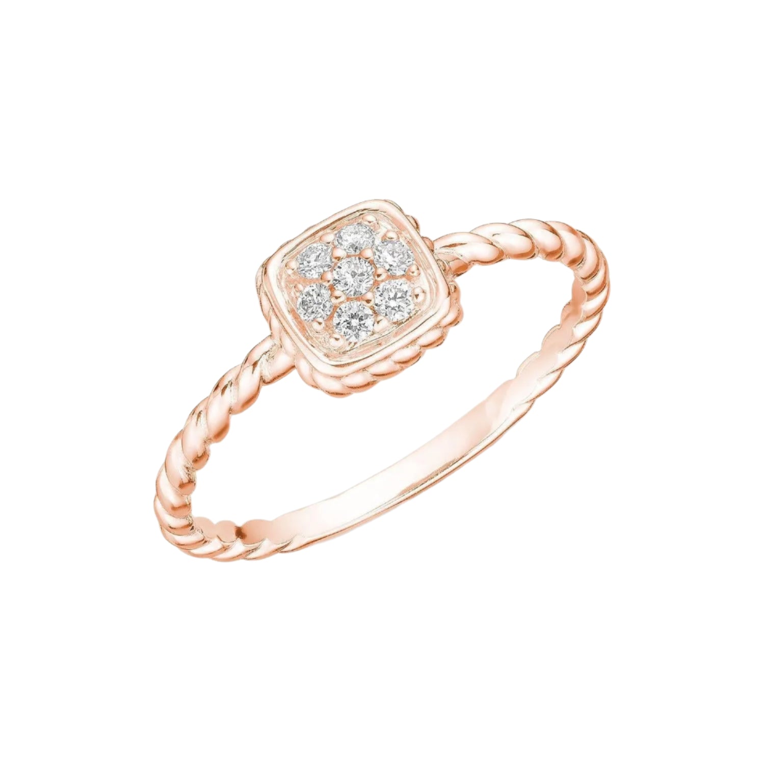 0.10ct Diamonds Cushion Rope Ring