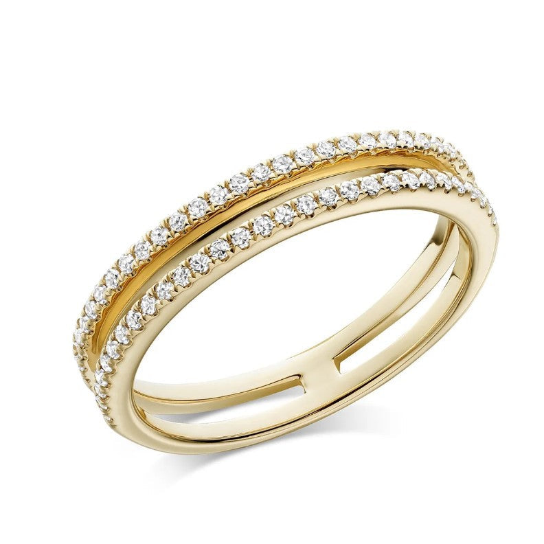 Double Semi Eternity Diamond Ring - TheNetJeweler