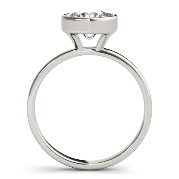 Diamond Solitaire Bezel Set Engagement Ring - Thenetjeweler